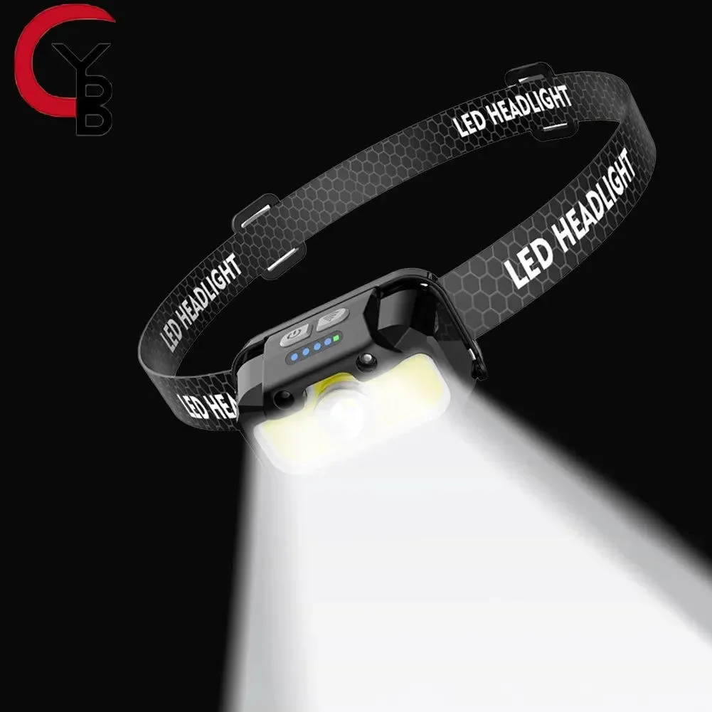 Elite USB Rechargeable LED Headlamp - Adjustable Brightness Headlight for Camping Running Fishing Outdoor Activities Organic