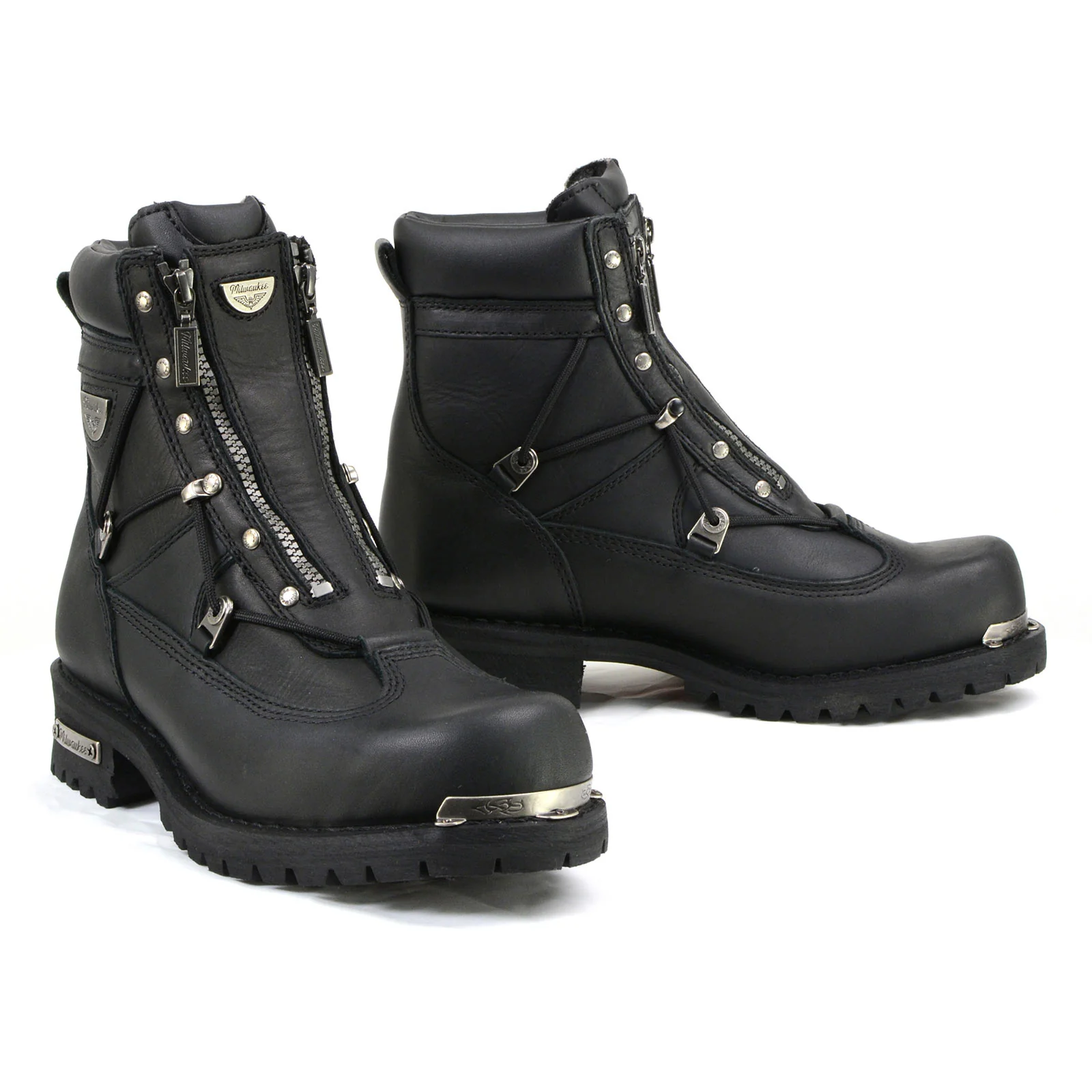 Innovative MMCC Men's Throttle Black Leather Motorcycle Boots - EEE Width - MB440EEE Environmentally Friendly
