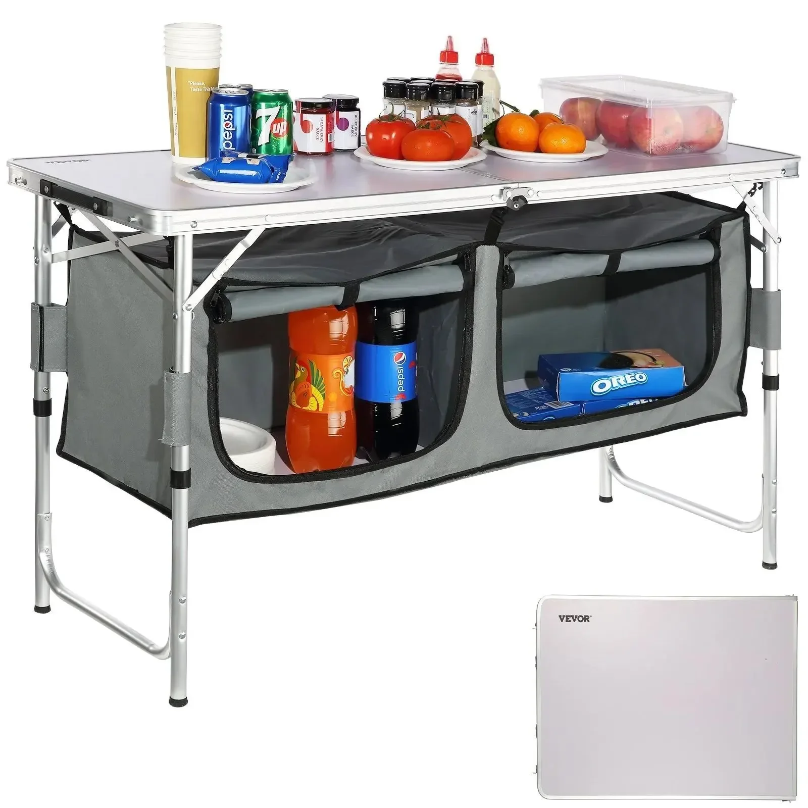 Original Adjustable Height Camping Kitchen Table – Portable Folding Table with Carry Bag for Outdoor Cooking Expertly Made
