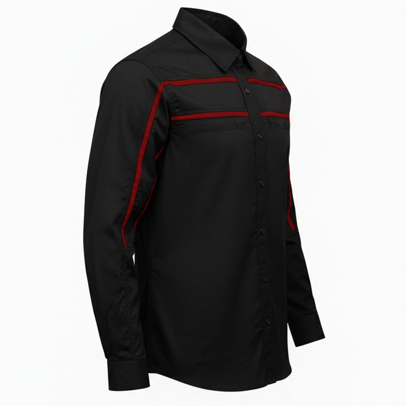 High-Quality MMCC Men's Octane Black Red Cotton Mechanic Shirt - MMC16002 High-Performance