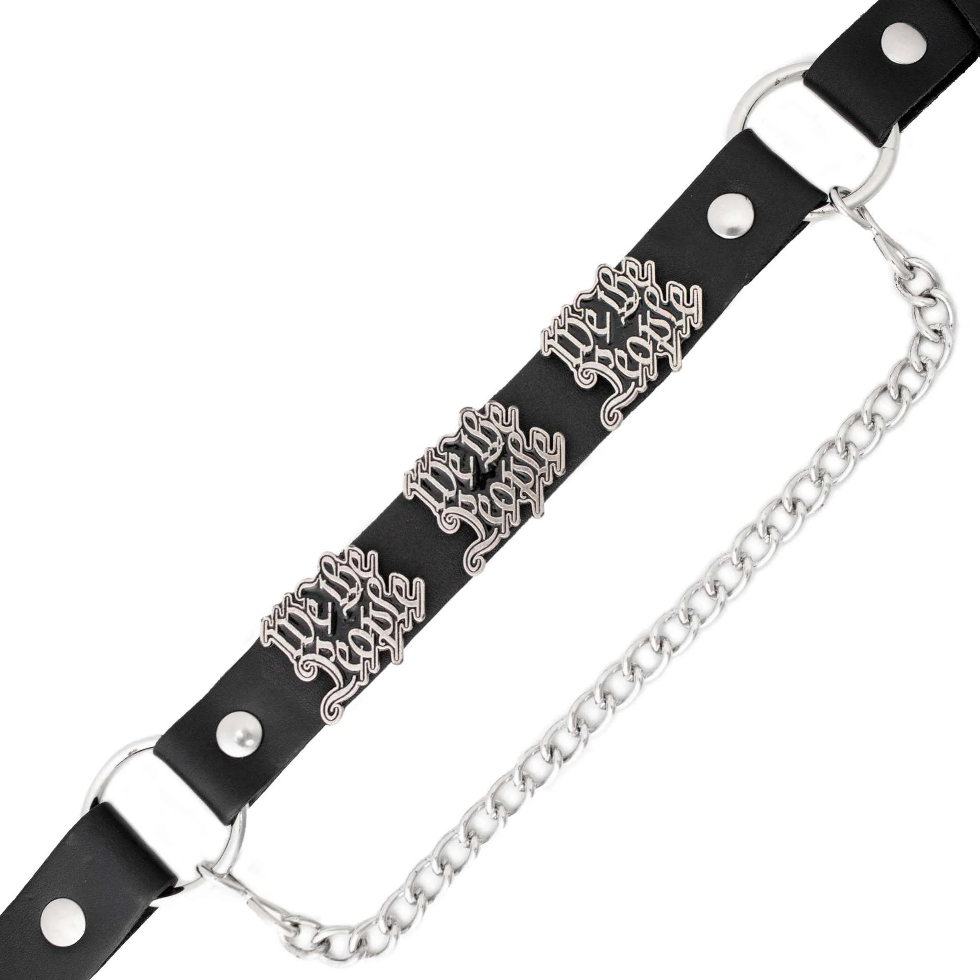 Organic Milwaukee Leather Silver We The People Emblem Boot Chain with Adjustable Strap - MLA3010 Sustainable