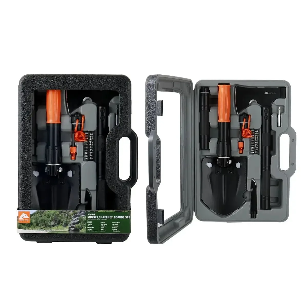 Comfortable Ozark Trail 30-in-1 Survival Kit – High-Carbon Steel Folding Shovel with Aluminum Handle Hard Case Proven