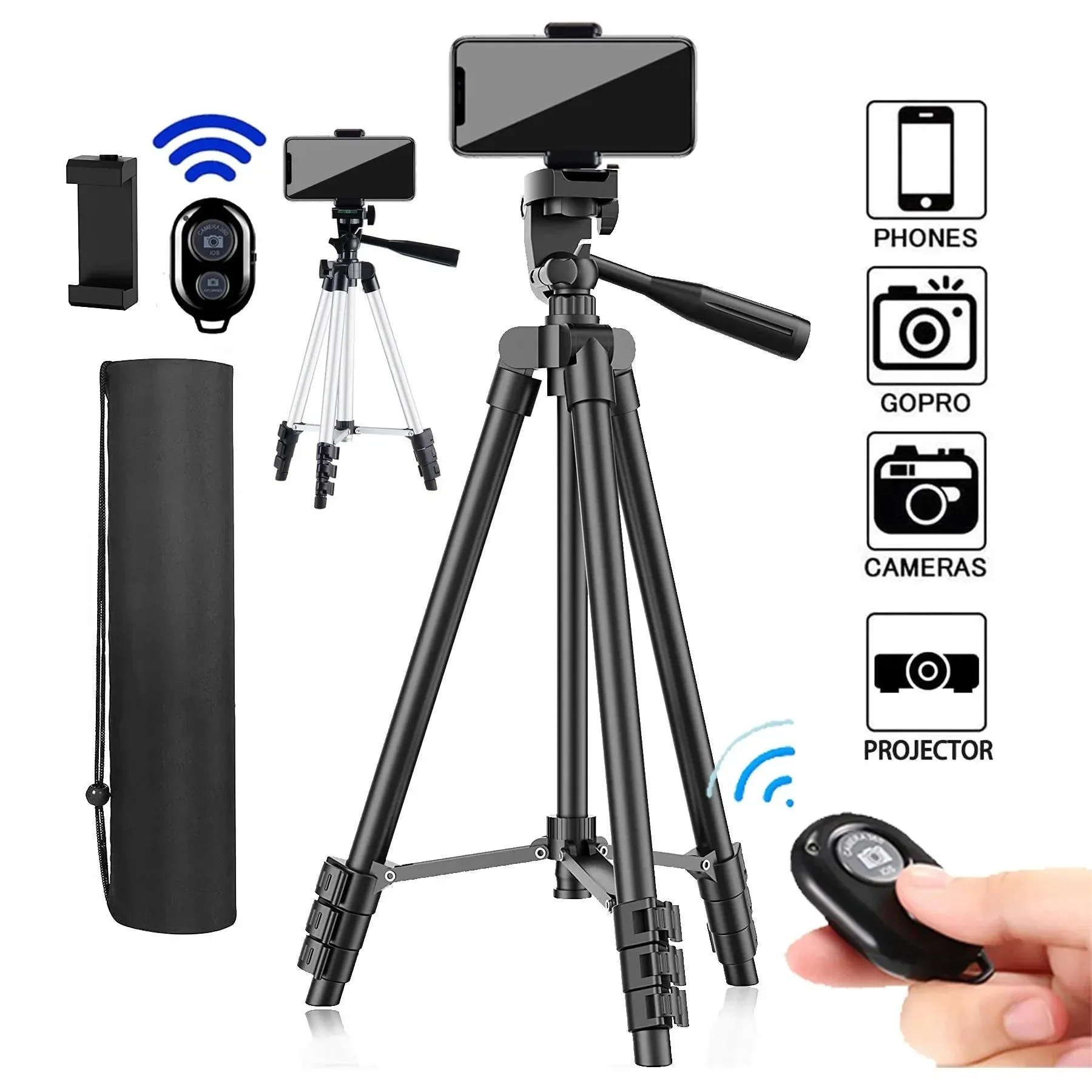 High-End Flexible Tripod Stand - Extendable 40 Lightweight Mount for DSLR Phone Secure