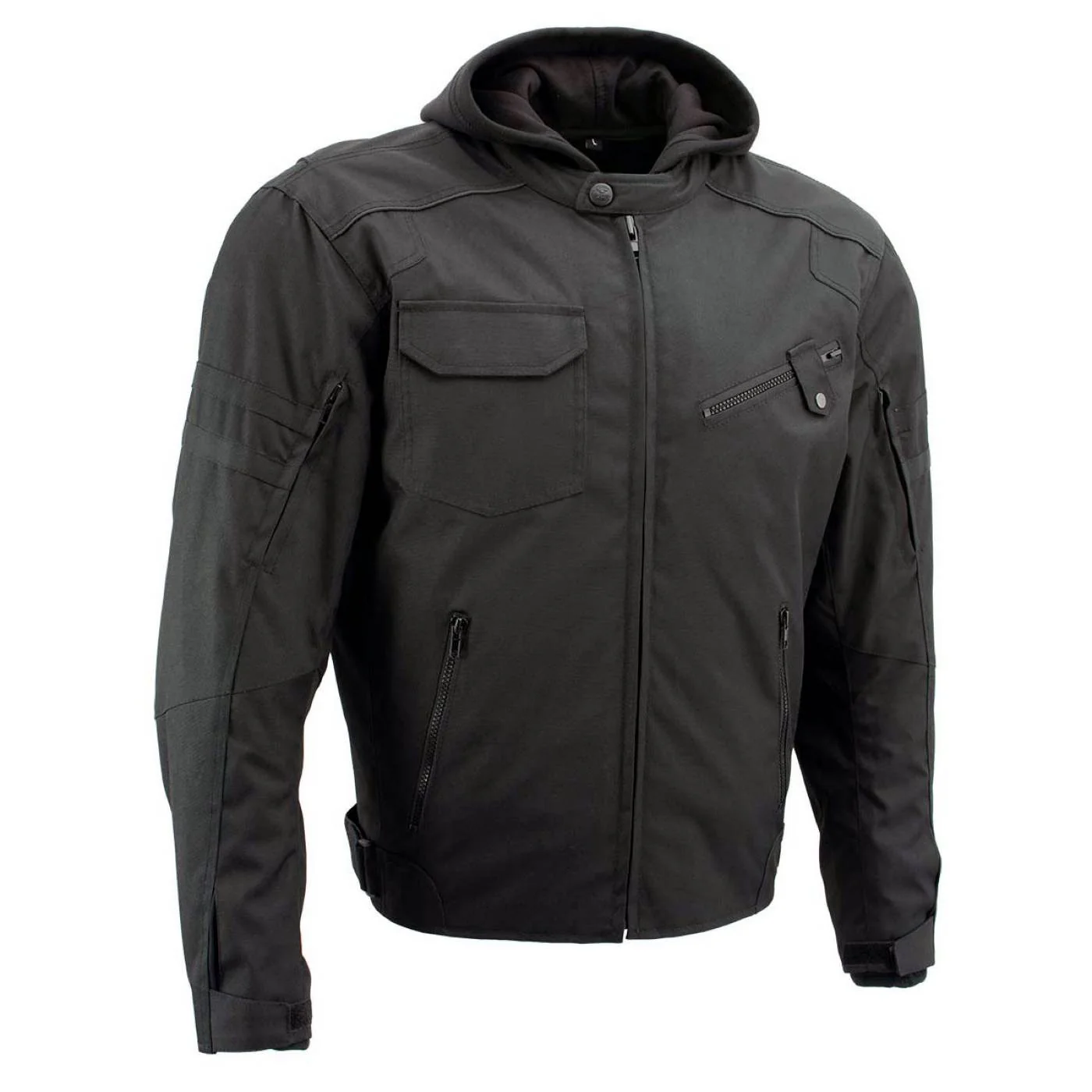 Optimized Milwaukee Leather Men's Flight 1300D Nylon Motorcycle Jacket with CE Armor and Removable Hoodie - MPM17017 High-Quality