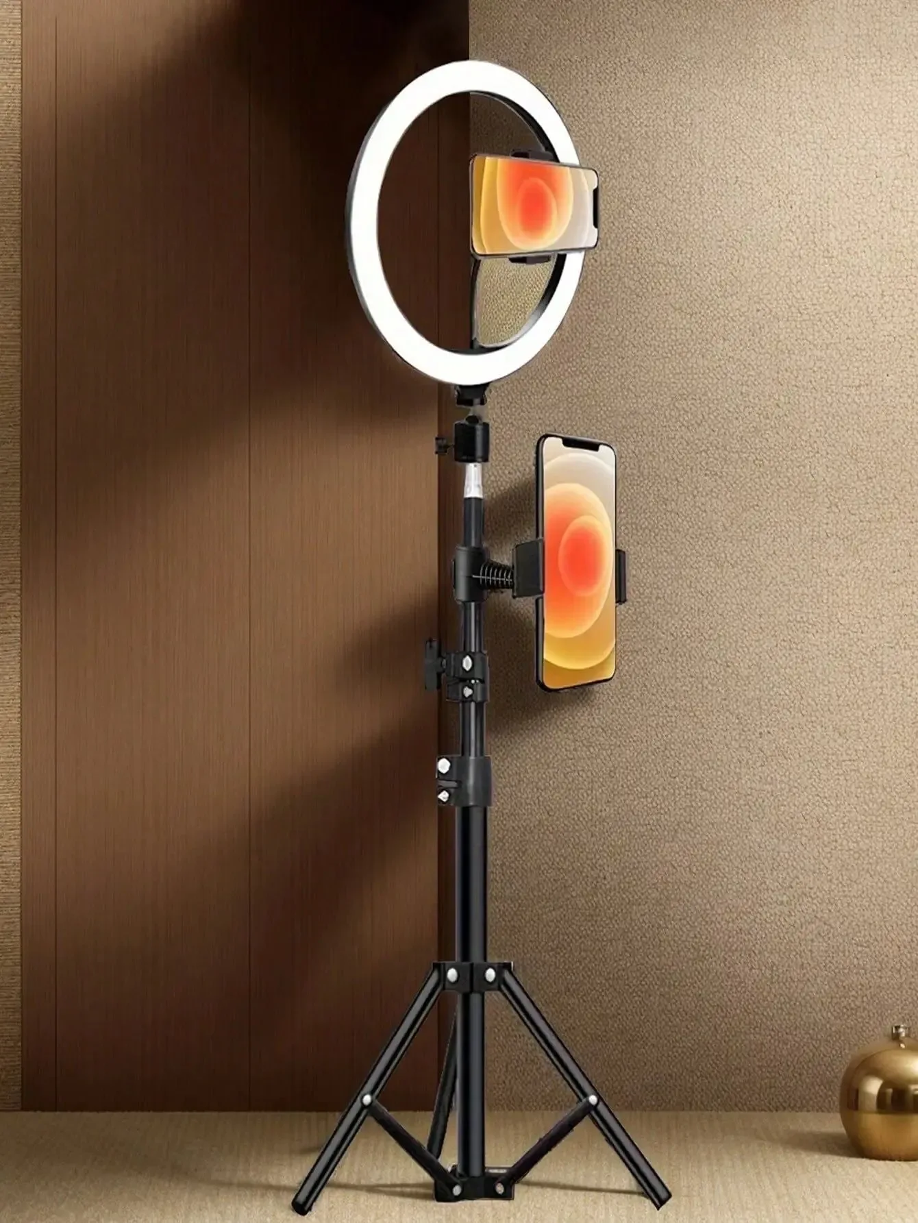 Fine Crafted 110cm Adjustable Tripod Stand with 10 Ring Light O-Clamp – Complete Kit for Live Streaming Selfies and Content Creation Safe