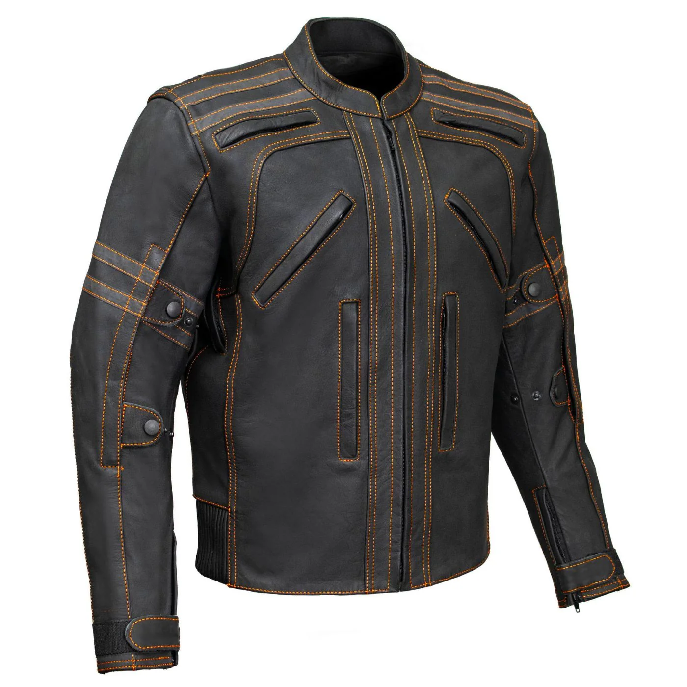Classic Milwaukee Leather Men's Matte Black 'Street' CE Armored Motorcycle Vented Jacket - Reflective - LKM17012 Artisan