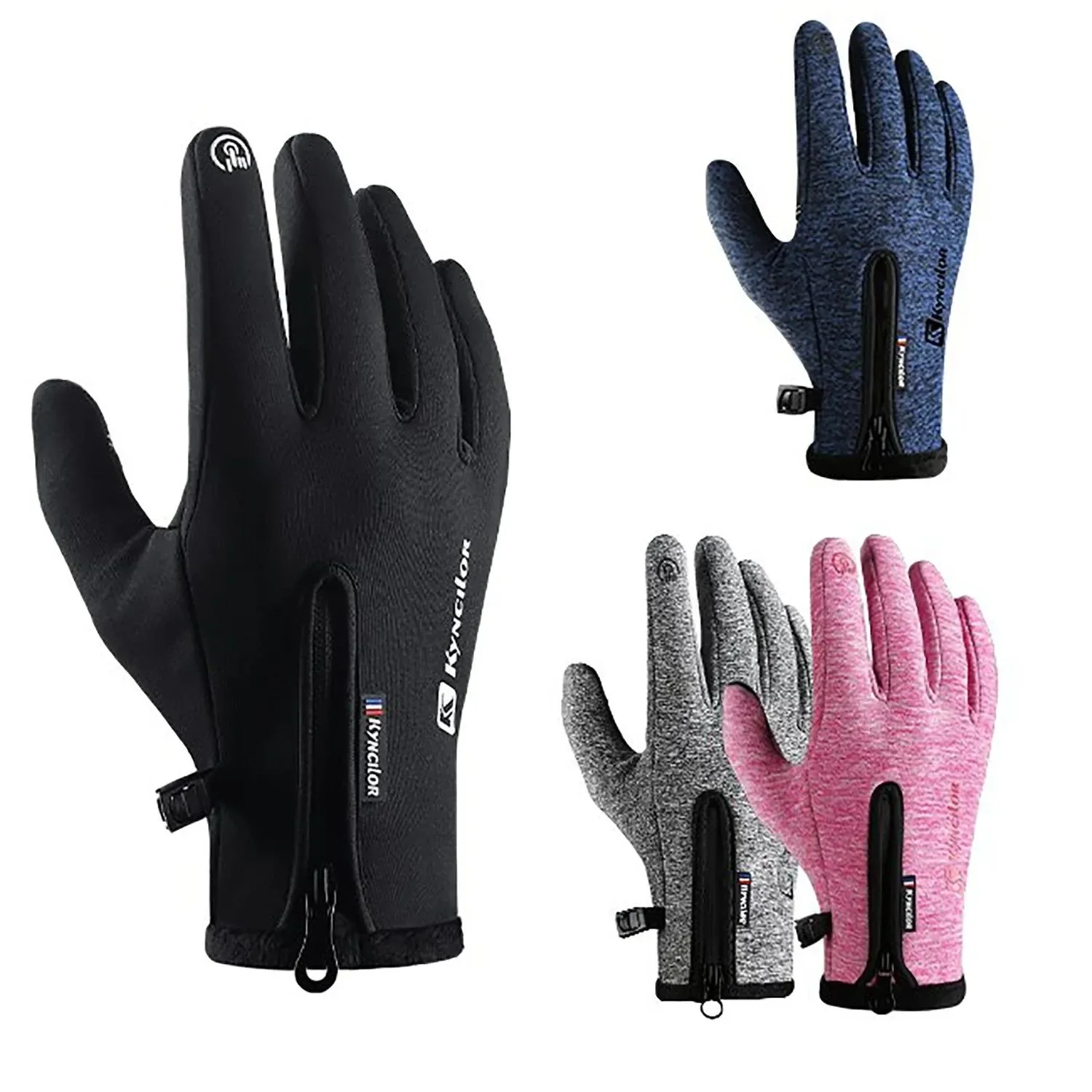 Smooth Touchscreen Waterproof Winter Cycling Gloves Full Finger Sports Riding Gloves Mountaineering Camping Practical
