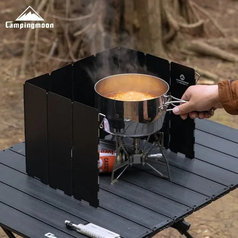 Professional CAMPINGMOON YD8 YD10 Wind Shield – Foldable Aluminum Alloy Gas Stove Wind Guard for Camping Hiking Outdoor Cooking Expertly Made