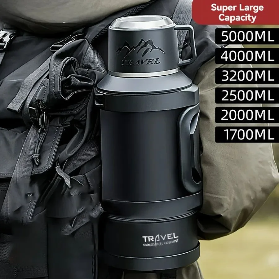 Stylish Large Capacity Stainless Steel Thermos 1.7L 2.0L 2.5L Vacuum Insulated Water Bottle for Travel Camping Enhanced