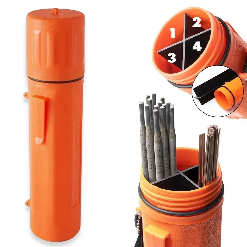 Minimalist Heavy-Duty Moisture-Proof Welding Electrode Storage Tube with Belt Clip Internal Dividers Specialty