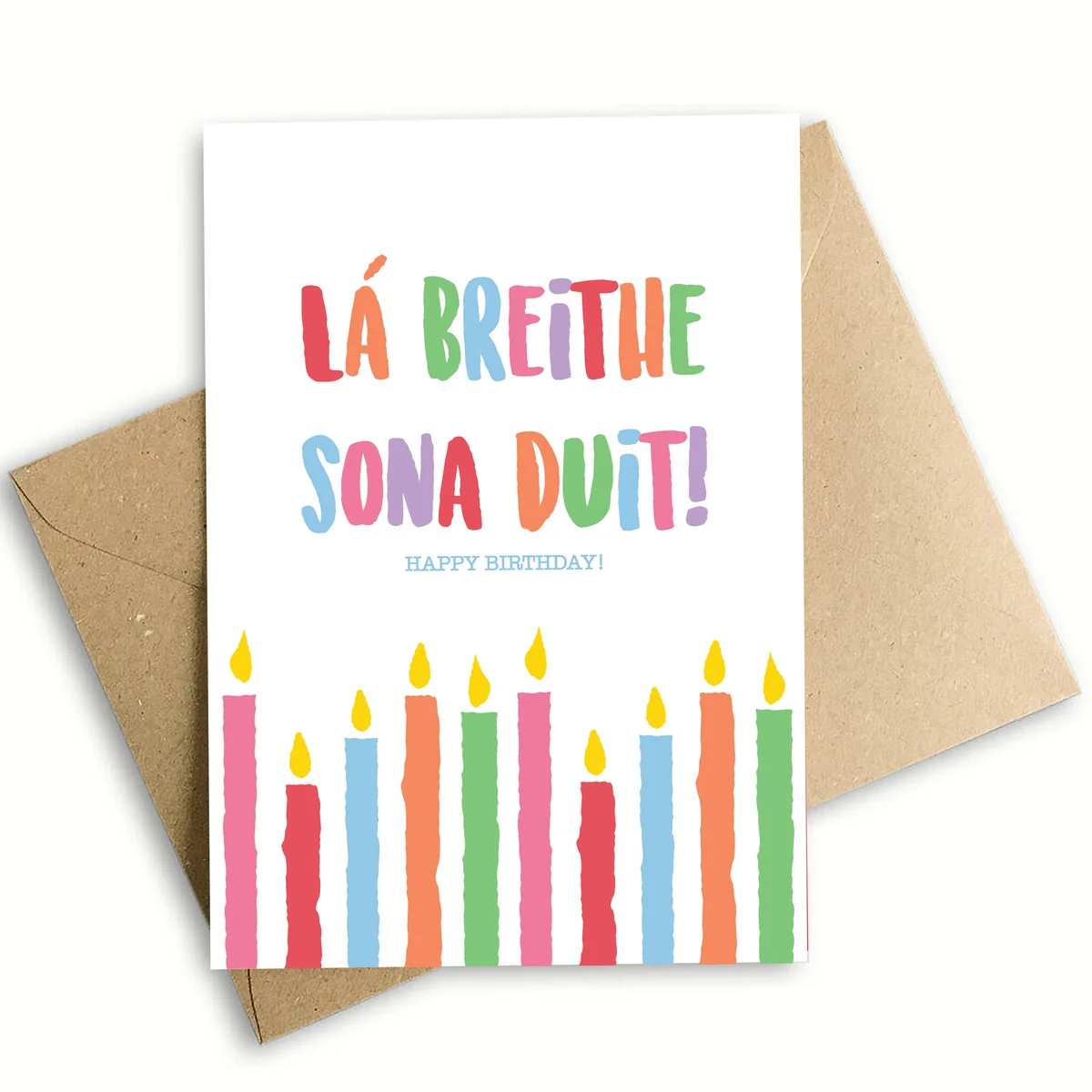 Environmentally Friendly Happy Birthday Candles Greeting Card Minimalist