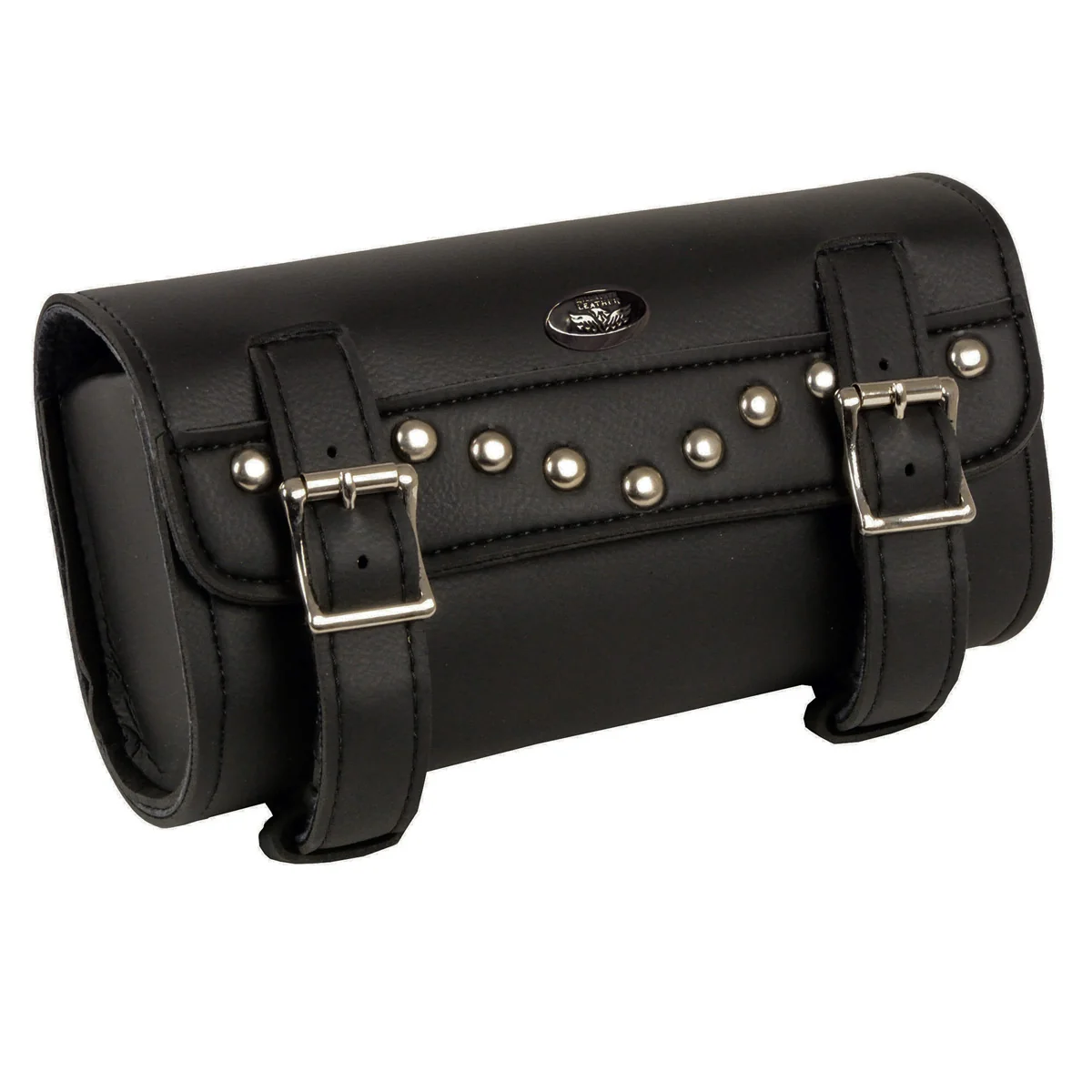 Pure Milwaukee Performance SH49801 Black PVC Large Two Buckle Studded Tool Bag for Motorcycles Verified