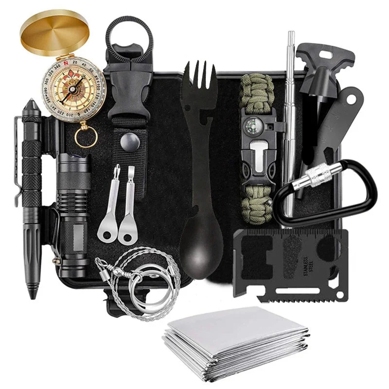 Superior Survival Kit Emergency Set – Multi-Tool Outdoor Camping First Aid Gear for Hiking Travel Wilderness Enhanced