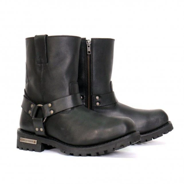 Convenient Hot Leathers Men's Short Fuse Black Harness Boots - BTM1004Short FuseShort Fuse Minimalist