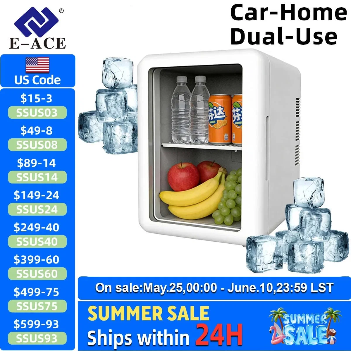 Original 4L Portable Compressor Car Fridge zer – Adjustable Temperature CE RoHS for Camping Road Trips Excellent