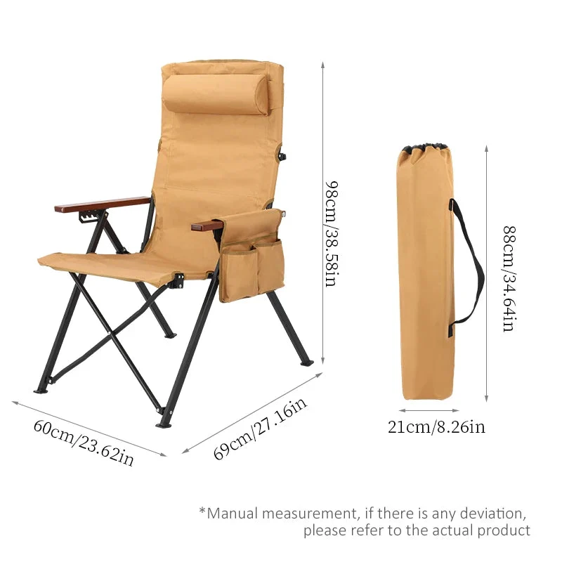 Fast Adjustable 5-Position Folding Chair with Pillow Armrests – Camping Fishing Patio Adjustable 5-Position Folding Chair with Pillow Armrests – Outdoor Camping Fishing Patio Convenient