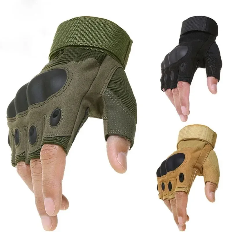 Sophisticated Guantes tácticos de medio dedo - Guantes de nudillos duros para paintball airsoft caza combate equitación senderismo militares Recyclable