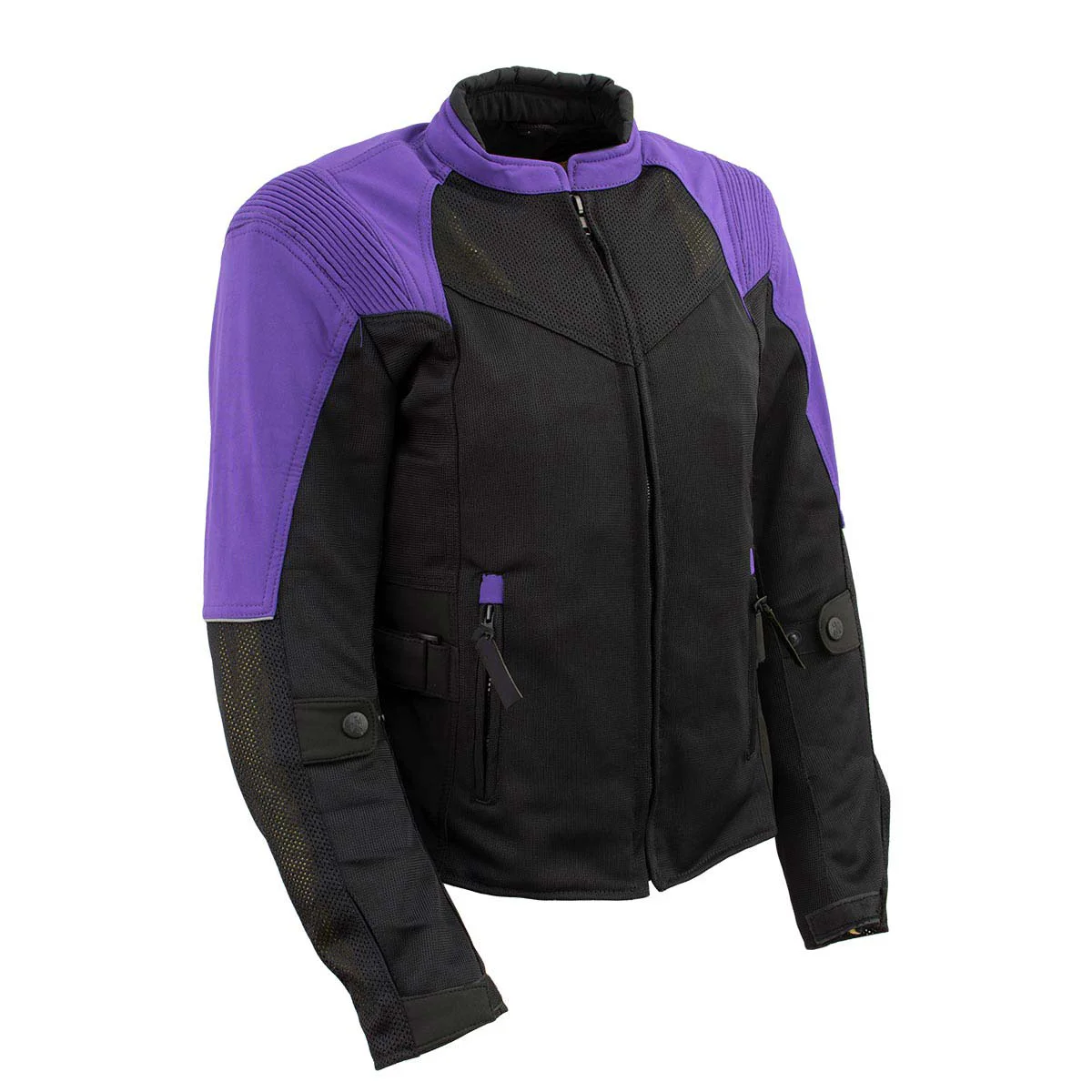 Reliable Milwaukee Leather Women's Be Cool Black Purple Textile Motorcycle Jacket w CE Armor - MPL22701 Enhanced