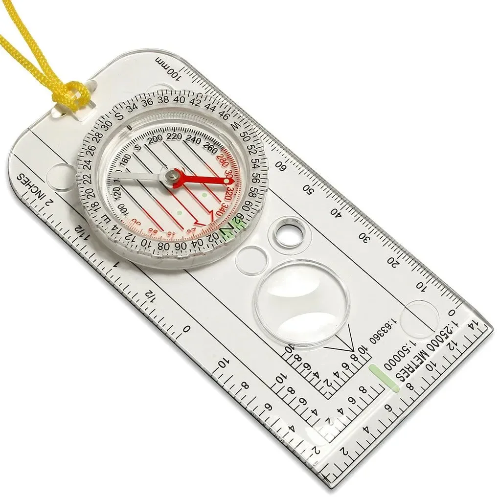 Top-Quality Mini brújula profesional con regla de escala cartográfica herramienta multifuncional para senderismo y acampada al aire libre. Expertly Made