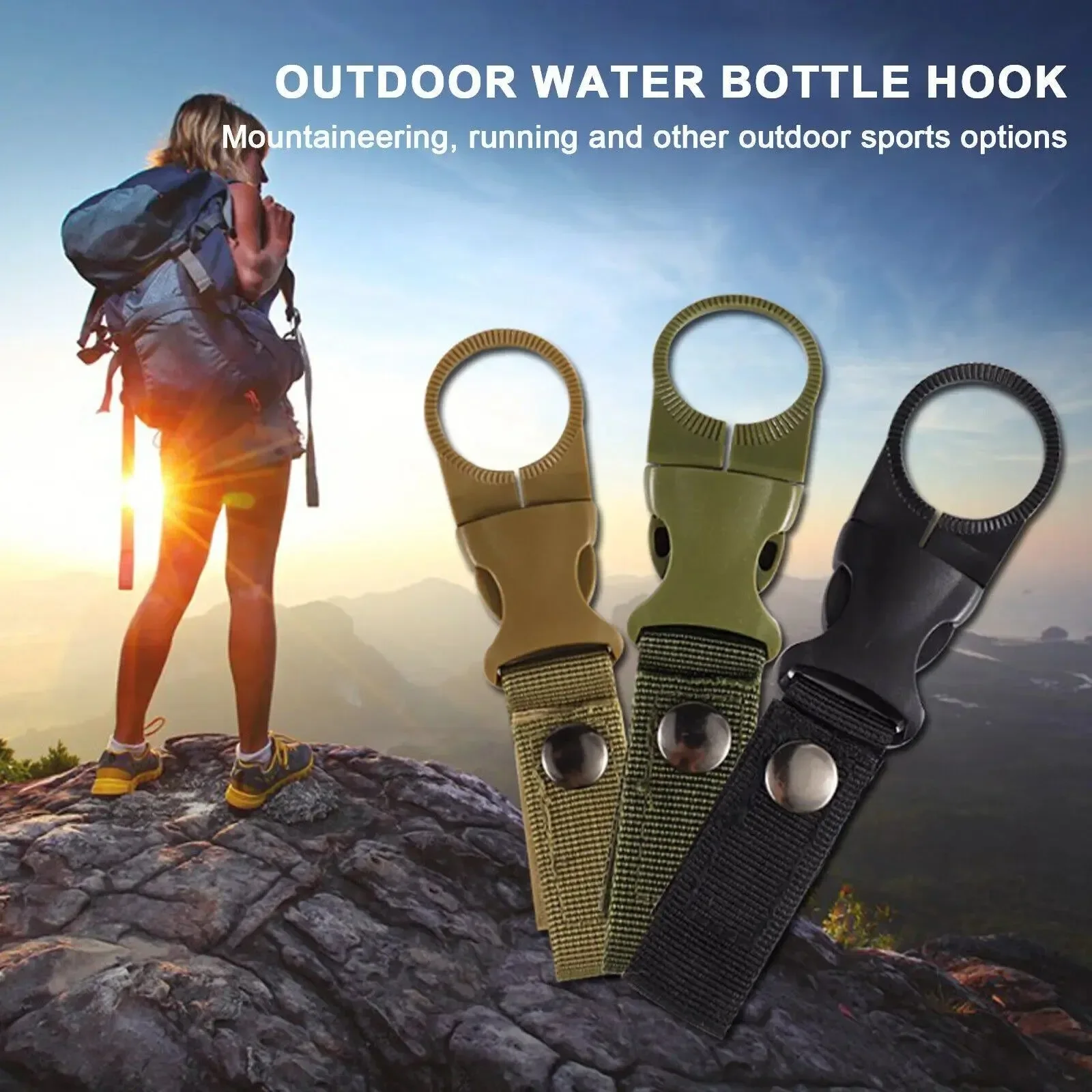 Exceptional Mosquetones con hebilla para mochila - Soporte para botellas de agua Quickdraw para acampar hacer senderismo y escalar al aire libre Prestigious