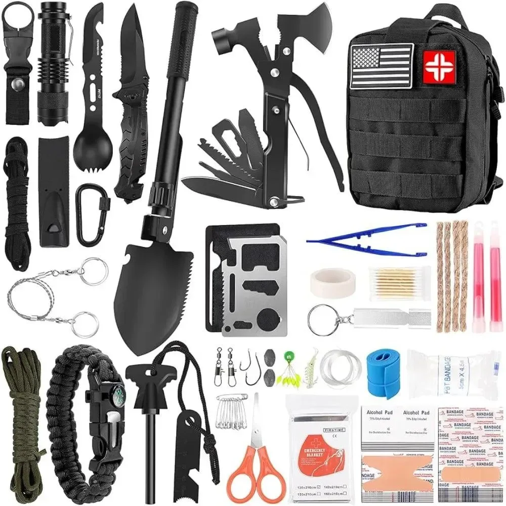 Detailed Equipo de supervivencia profesional de 142 piezas con bolsa Molle Acerca de este artículo Eco-Friendly