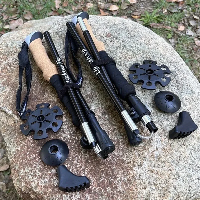 Exceptional Bastones de trekking plegables y portátiles bastones de senderismo y caminatas al aire libre de 5 secciones Effective
