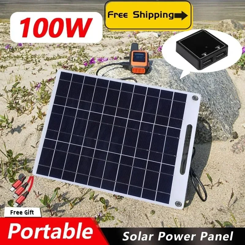 Certified Panel solar RZ de 100 W USB impermeable para exteriores senderismo camping portátil cargador de batería solar para teléfono móvil. Artisan
