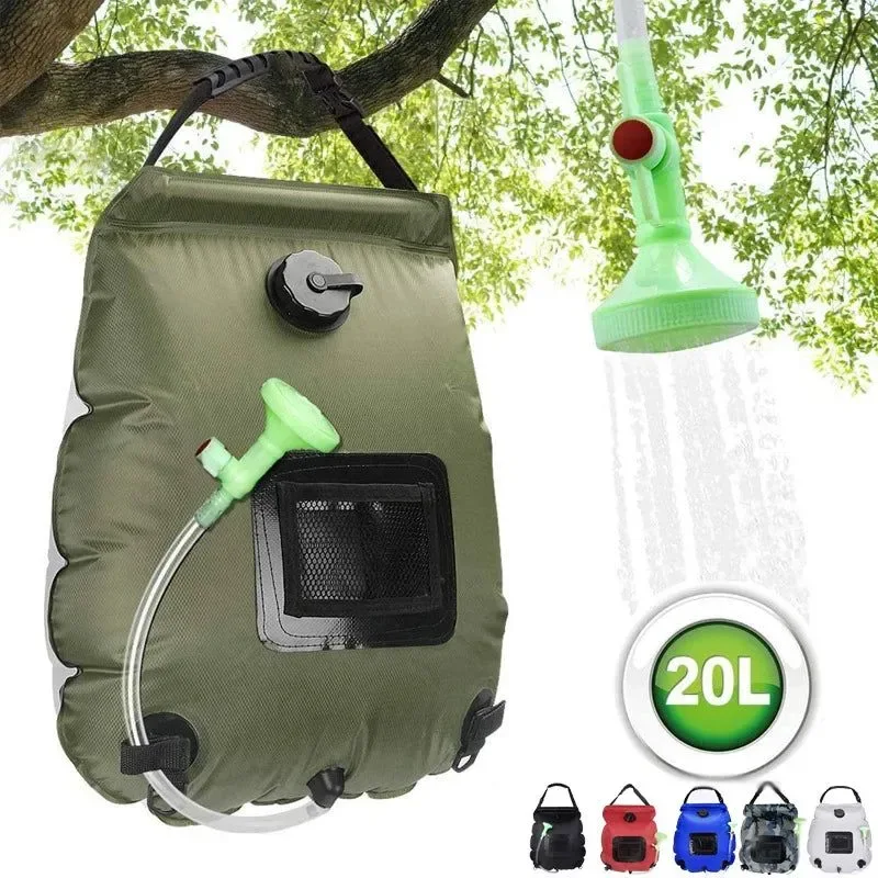 Pure Bolsa de ducha para acampar al aire libre de 20 l equipo de baño plegable portátil con calefacción solar Long-Lasting