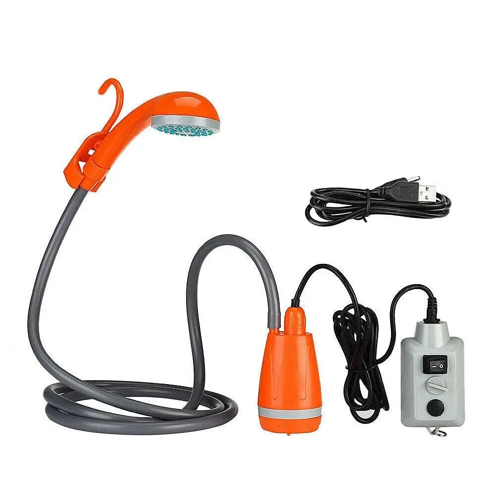 Functional Bomba de ducha portátil recargable para camping cabezal de ducha exterior con cubo para camping senderismo y viajes. Trusted