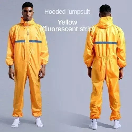 Minimalist Mono impermeable con gorro - Traje de seguridad laboral resistente al aceite para hombres y mujeres Consistent