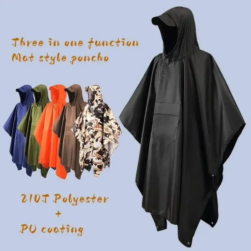 Next-Generation Poncho de lluvia con capucha y bolsillo para exteriores impermeable ligero y unisex para senderismo camping y emergencias. Lightweight