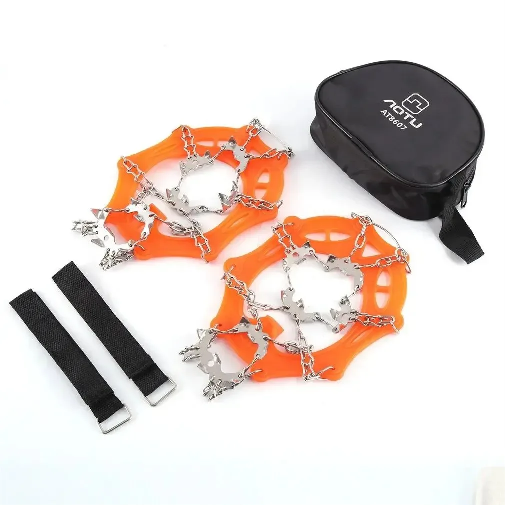 Powerful Crampones de escalada antideslizantes de 19 dientes miniclavos para tracción en hielo y nieve os para caminar trotar y hacer senderismo. Authentic