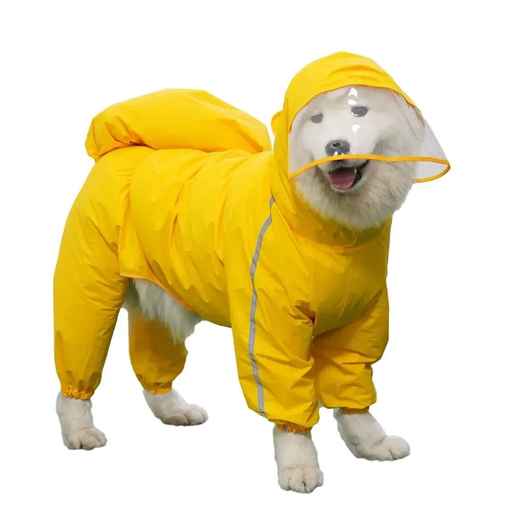 Exceptional Impermeable con capucha y cubierta completa para perros grandes. Impermeable con protector de cola extraíble. Environmentally Friendly