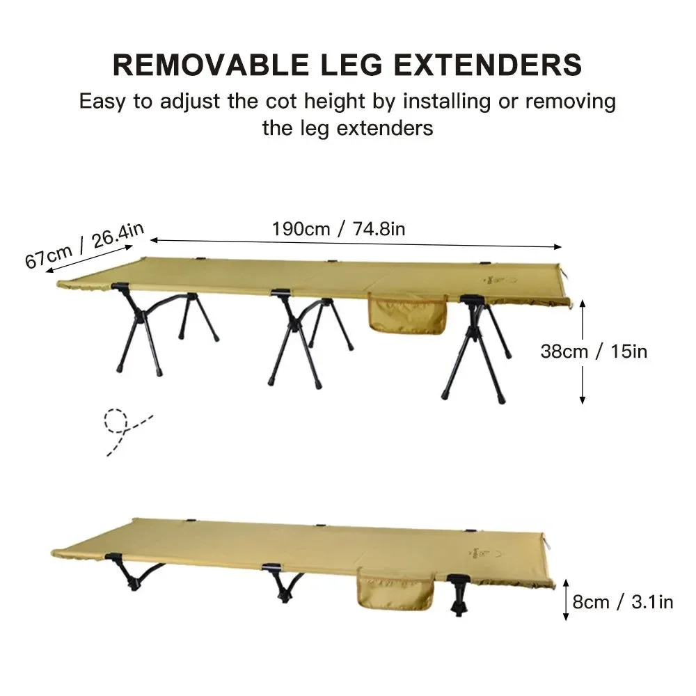 Quality Catre plegable con patas extensibles catre portátil para exteriores i para senderismo viajes y mochilerismo. Responsible