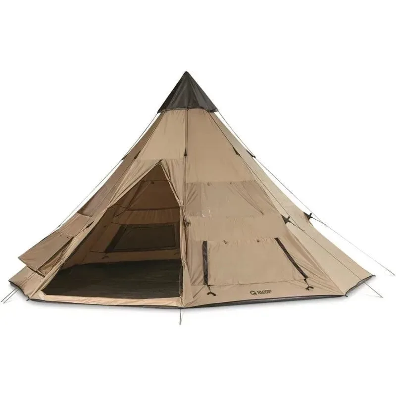 Superior Tienda de campaña tipi Guide Gear de 5 5 m 18 pies - Refugio de lona impermeable para 8 personas Detailed