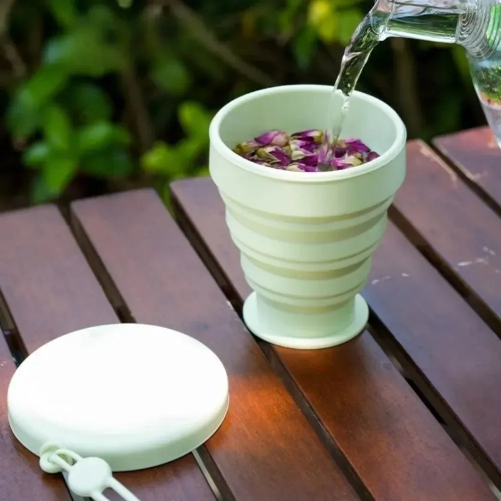 Eco-Friendly Vaso de viaje plegable botella de agua de silicona portátil y plegable para camping senderismo y aventuras al aire libre. Clean