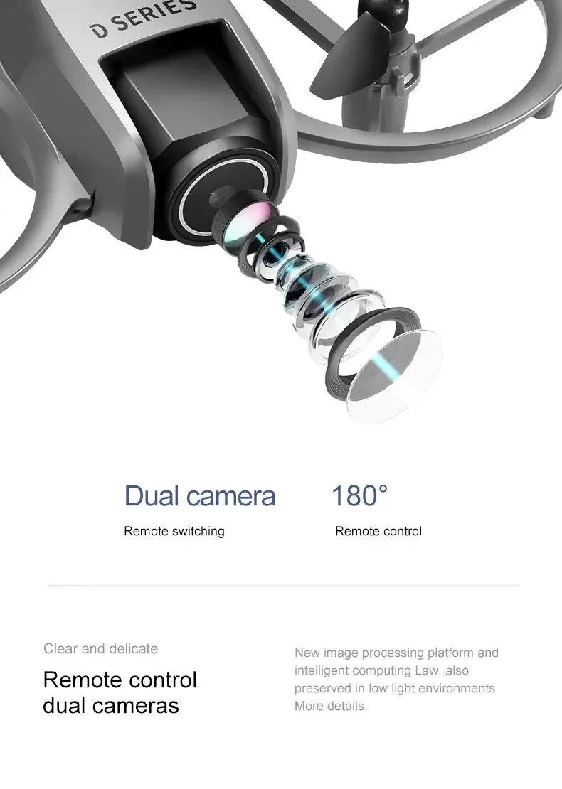 Carefully Designed Mini dron D16 con cámara dual HD FPV WiFi evita obstáculos cuadricóptero RC plegable para adultos y principiantes Healthy