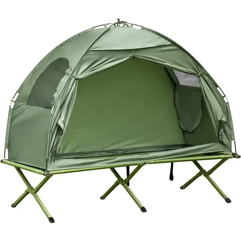 High-Grade Single-Person Camping Tent Cot Combo – d Off-Ground Sleeping Cot with Weather-Resistant Cover Carry Bag for Hiking Reusable