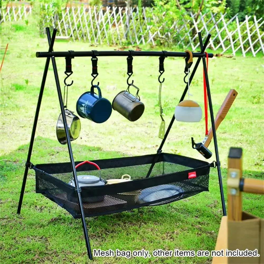Luxury Under-Table Storage Organizer - Hanging Mesh Picnic Basket for Camping Tables Tripods Desks 2 Sizes M L High-Performance