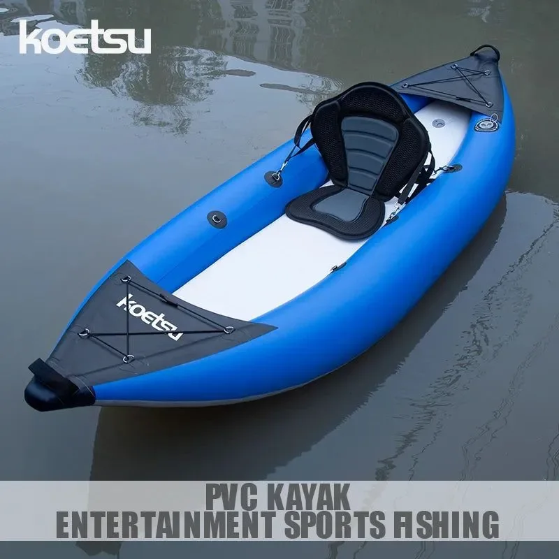 Authentic Lightweight Stable PVC Inflatable Kayak for Single or Tandem Adventures Classic