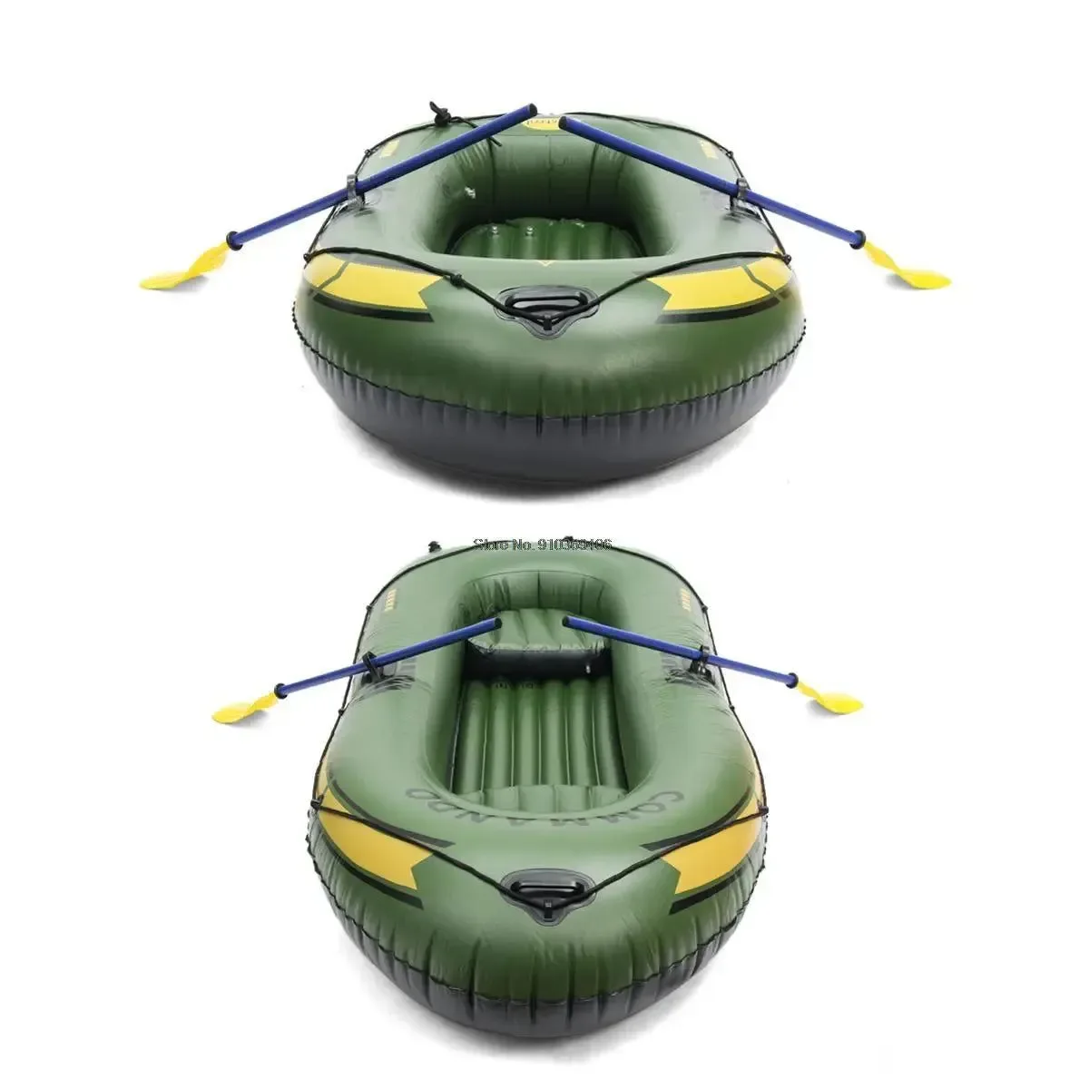 Versatile Inflatable Fishing Boat with Rod Holders 200kg Capacity 3-Person Raft for Lakes Rivers Pure