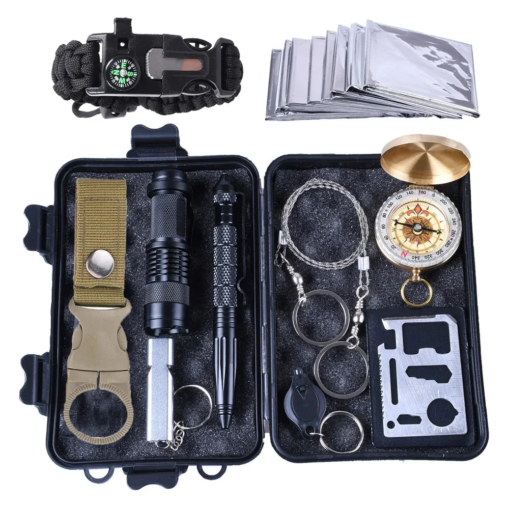 Versatile Car Emergency Survival Kit with Window Breaker – Portable First Aid Safety Tool for Travel Camping Road Trips Genuine