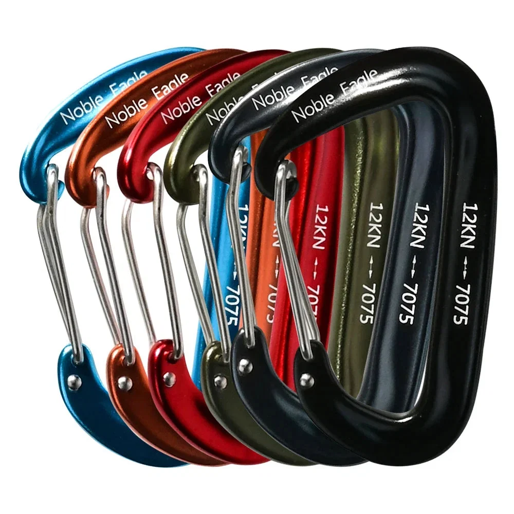Easy-to-Use 12KN Aluminium D-Ring Carabiner Set 6-Piece Camping Proven