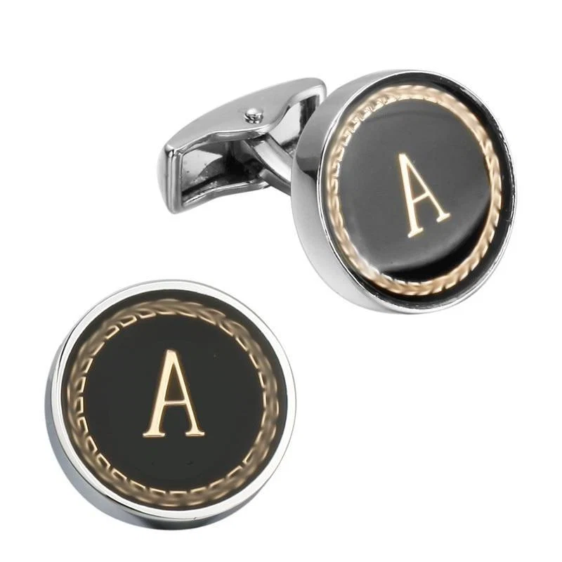 Exceptional Personalized Monogram Black Cufflinks Secure