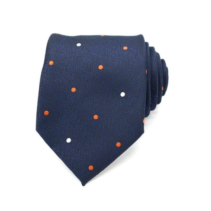 Dependable Navy Blue Polka Dot Silk Tie Efficient