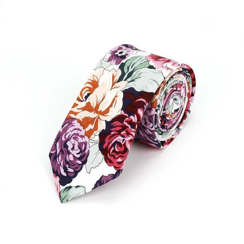 Reliable Flowered Soft Cotton Tie Minimalist