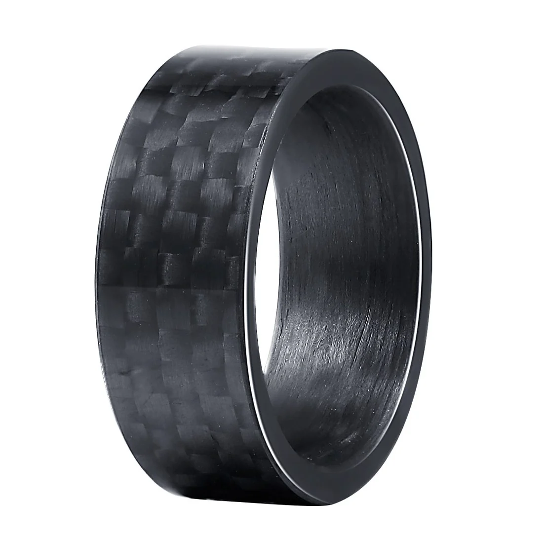 Durable Carbon Fibre Solid Black Ring Specialty