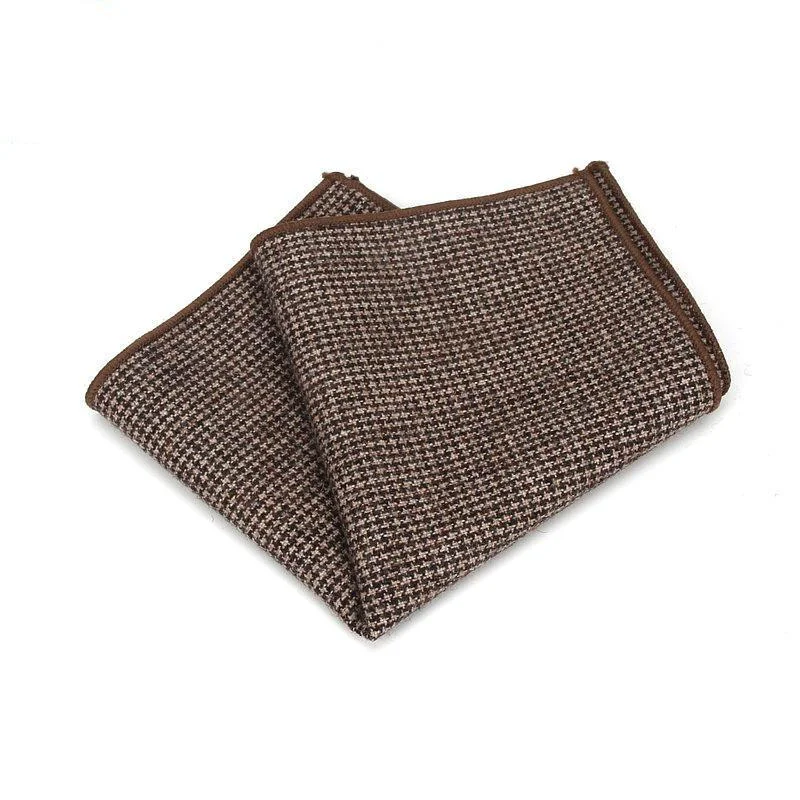 Green Houndstooth Wool Pocket Square Superior