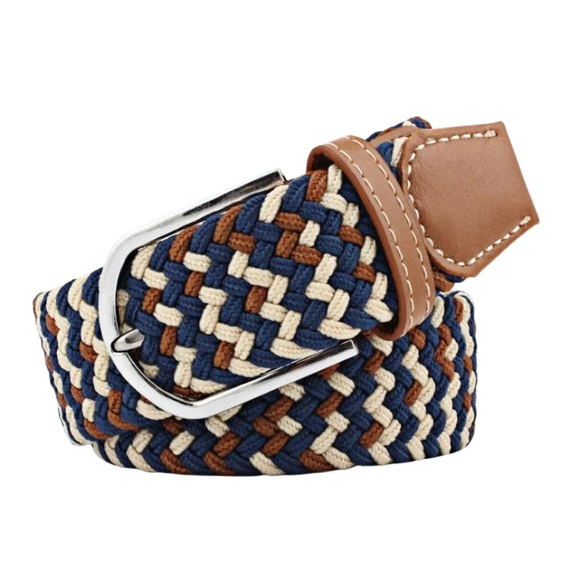 Organic Giuseppe Braided Bicolor Elastic Belt Solid