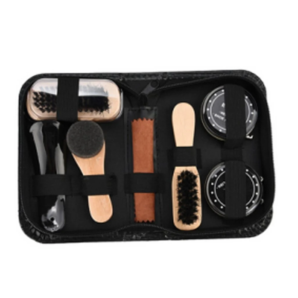 Recyclable Leather Shoe Care Polish Travel Set 8 Pcs Luxury